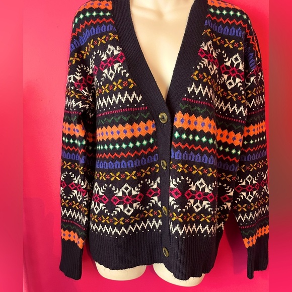 Talbots Vibrant Multicolor Knit Cardigan - Picture 1 of 9